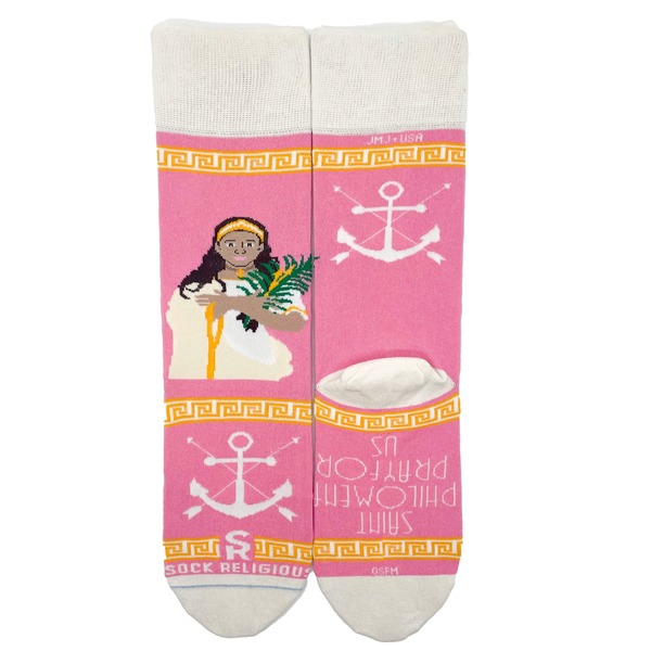 Sock Religious St Philomena Adult Cotton Nylon Spandex