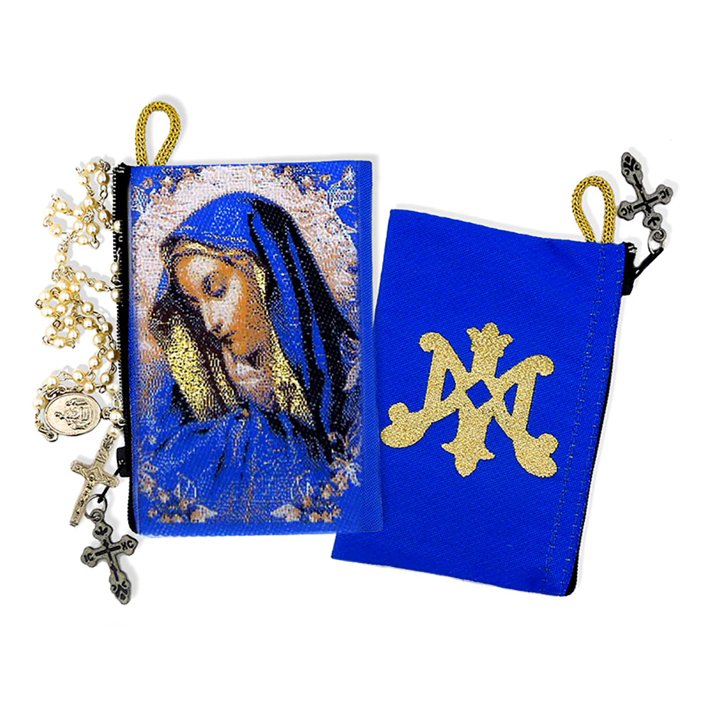 Rosary Case Virgin Mary of Sorrows 4 1/2 x 3