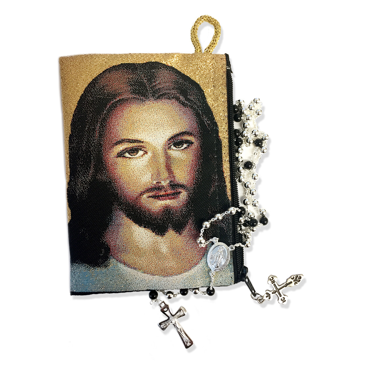 Rosary Case Jesus Christ 5 3/8 x 4