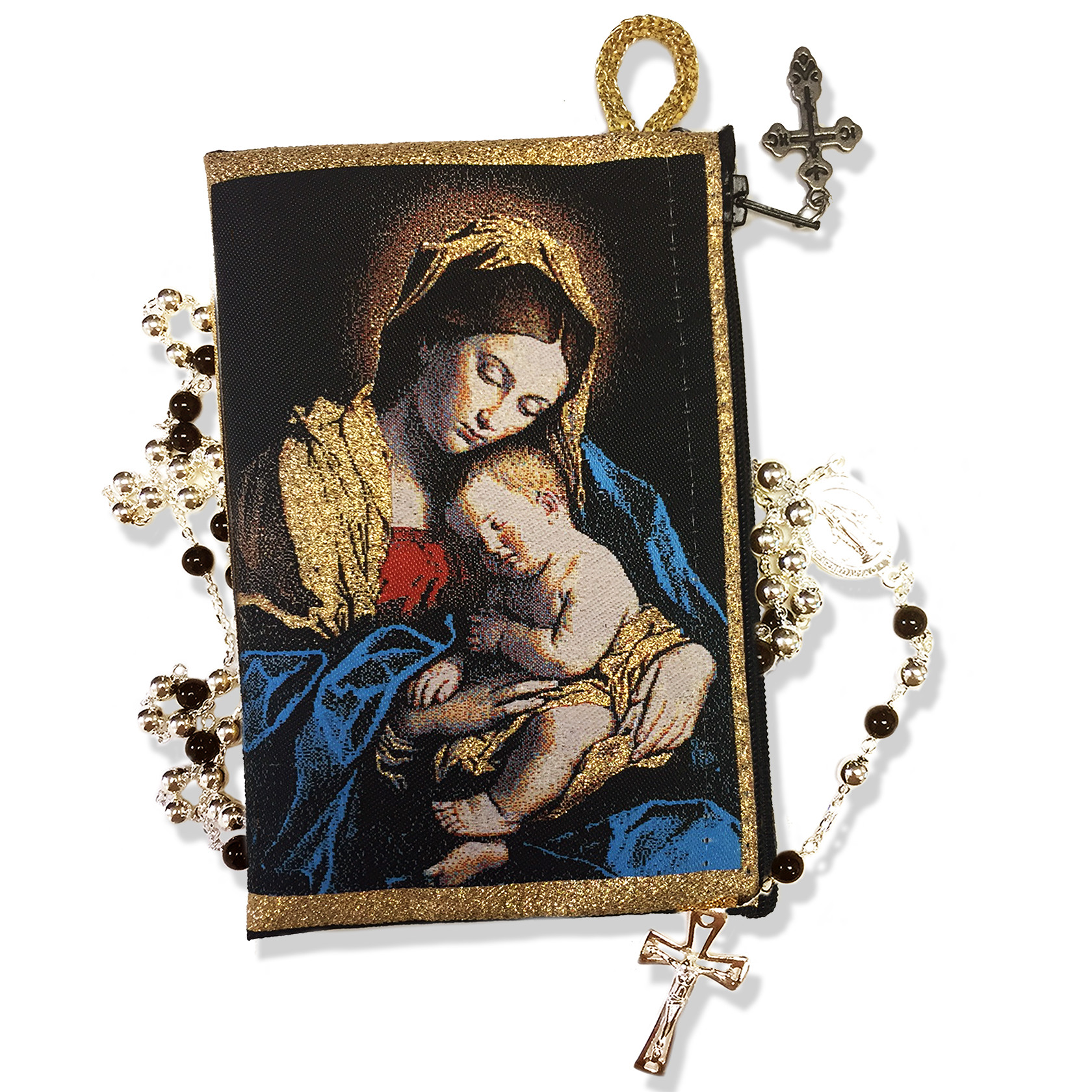 Rosary Case Madonna & Child 5 3/8 x 4