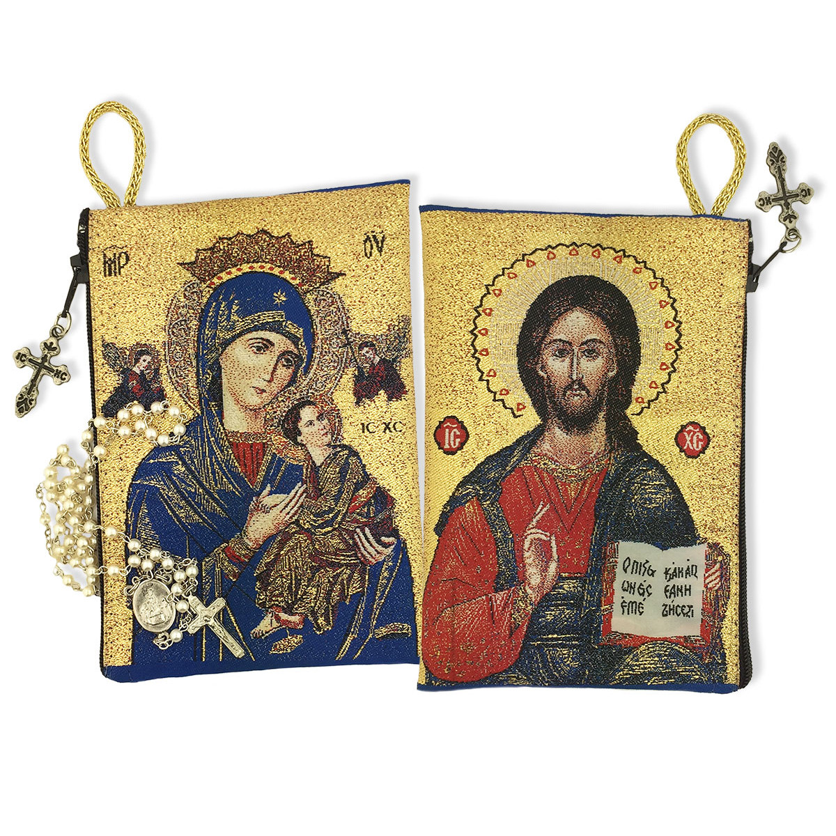 Rosary Case Our Lady of Perpetual Help Christ Teacher 5 3/8 x 4