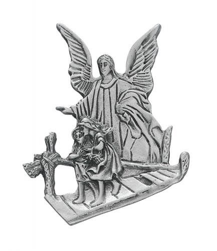Visor Clip Guardian Angel Silhouette Pewter Silver