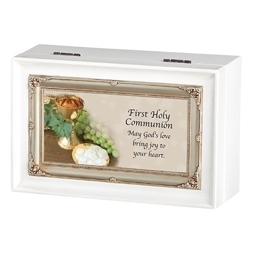 Music Box First Holy Communion Ave Maria White