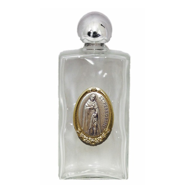 Holy Water Bottle St Peregrine 8oz Glass
