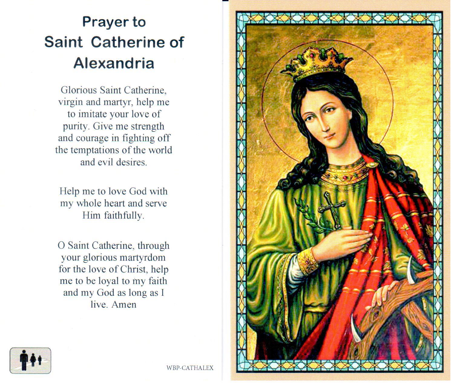 Prayer Holy Card St. Catherine Alexandria Laminated