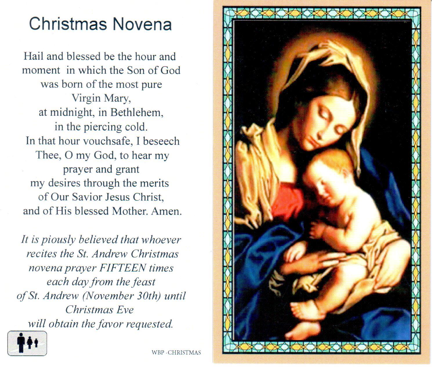 Prayer Holy Card Christmas Novena Laminated