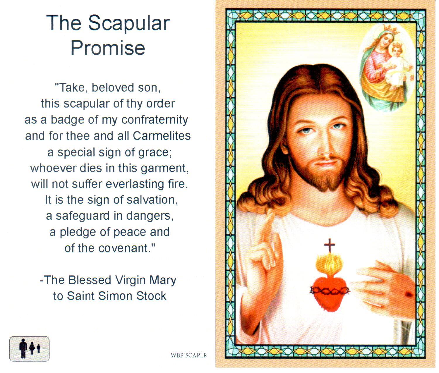 Prayer Holy Card Scapular Promise Laminated