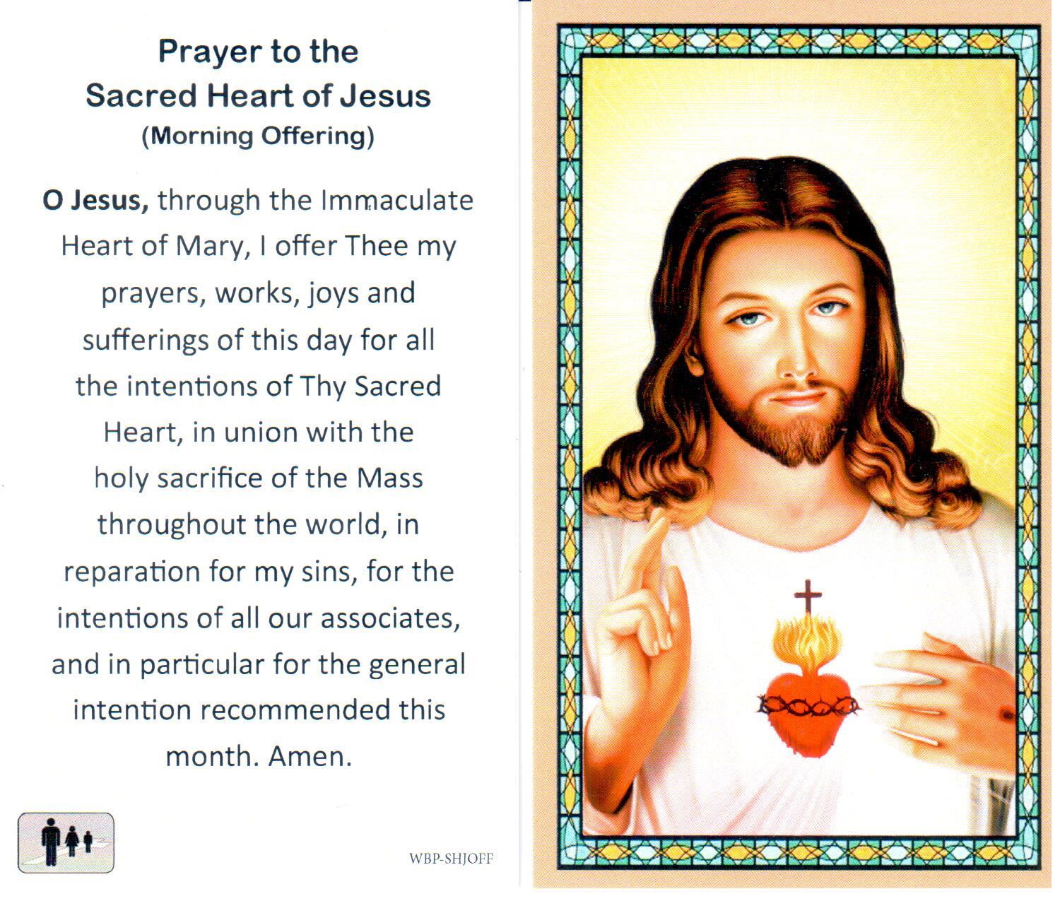 Prayer Holy Card Sacred Heart of Jesus Laminated