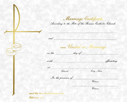 Marriage Certificate Parchment