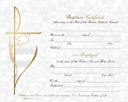 Baptism Certificate Parchment