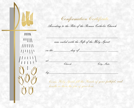 Confirmation Certificate Parchment