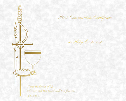 First Communion Certificate Parchment Create Your Own