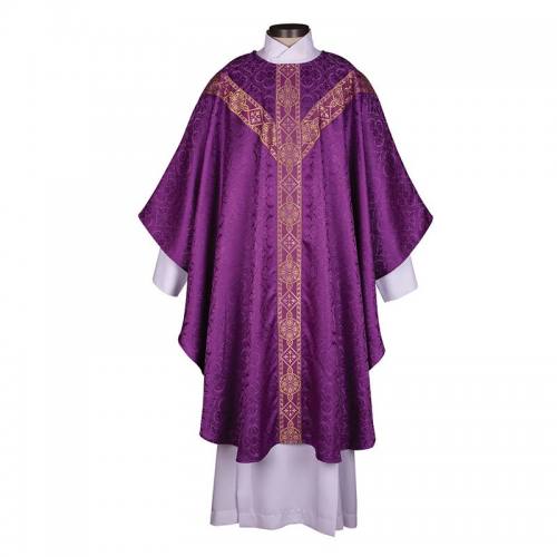 Chasuble Avignon Collection Purple with Gold Banding