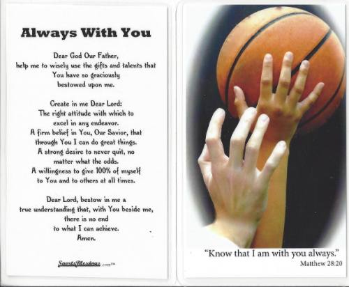 Prayer Holy Card Basketball Laminated