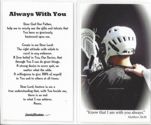 Prayer Holy Card Lacrosse Laminated