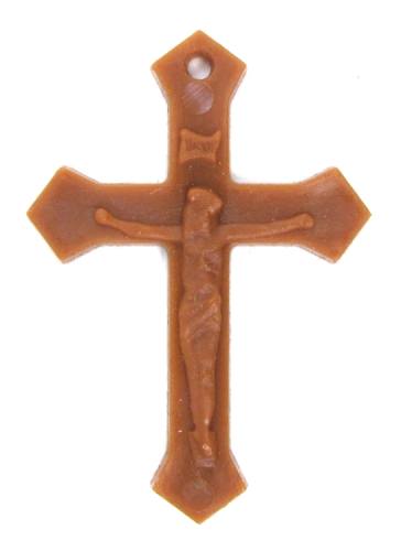 Plastic Crucifixes - 1 Dozen Brown
