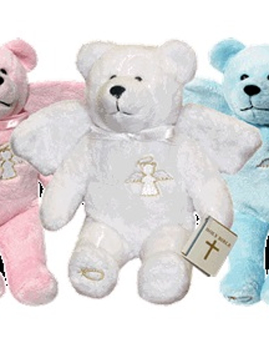 Teddy Bear Guardian Angel White Holy Bears Plush