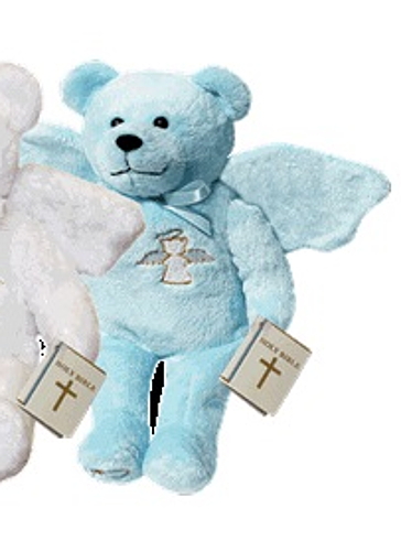Teddy Bear Guardian Angel Blue Holy Bears Plush
