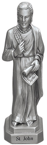 Statue St. John Evangelist 3.5 inch Pewter Silver