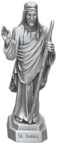 Statue St. James Less 3.5 inch Pewter Silver