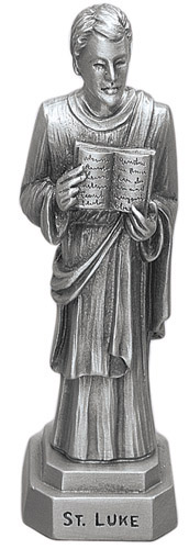 Statue St. Luke Evangelist 3.5 inch Pewter Silver