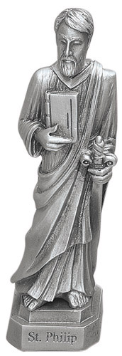 Statue St. Phillip Apostle 3.5 inch Pewter Silver