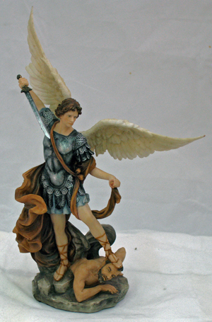 Statue St. Michael Archangel 10 Inch Resin Hand Painted