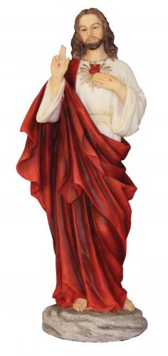 Statue Jesus Sacred Heart 10 Inch Hand Painted