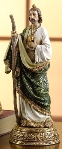 Statue St. Jude Thaddeus 10.75 inch Resin Gold Painted