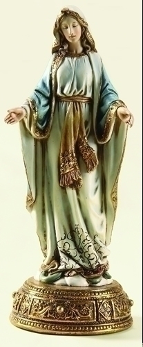 Statue Mary Our Lady Grace 10.25 inch Resin Gold Painted