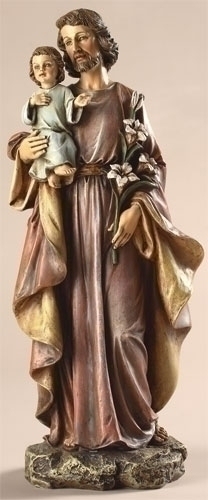 Statue St. Joseph 10 inch Resin Painted