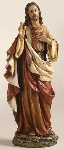 Statue Jesus Sacred Heart 10.25 inch Resin Painted
