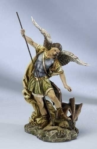 Statue St. Michael Archangel 12 inch Resin Painted