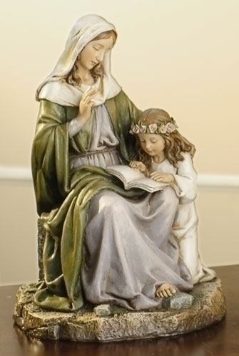 Statue St. Anne 7 inch Resin Painted