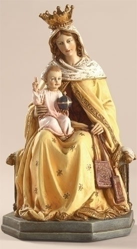 Statue Mary Our Lady Mt Carmel 8 inch Resin Painted