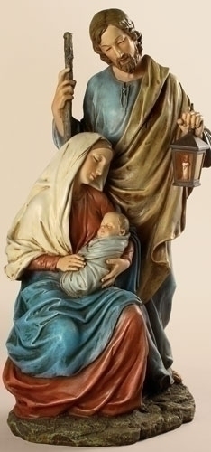Statue Holy Family Nativity 15.5 inch Resin Painted