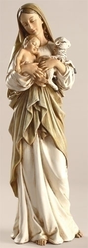 Statue Mary L'Innocence Madonna & Child 12 inch Resin Painted
