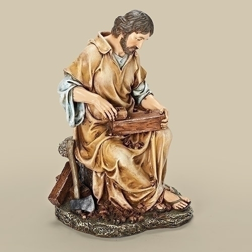Statue St. Joseph Worker 10.25 inch Resin Painted