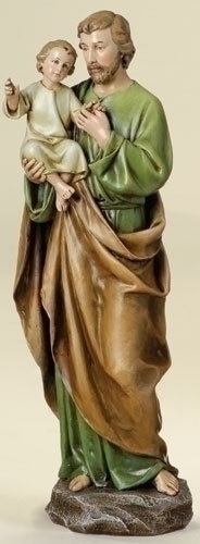 Statue St. Joseph 14 inch Resin Painted