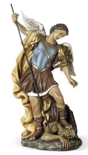 Statue St. Michael Archangel 15.5 inch Resin Painted