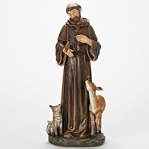 Statue St. Francis Assisi 18 inch Resin Painted