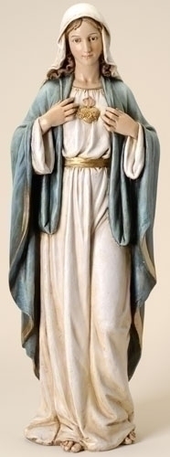 Statue Mary Immaculate Heart 37 inch Resin Painted