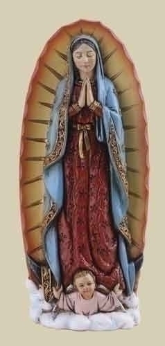 Statue Mary Our Lady Guadalupe 4 inch Resin Painted