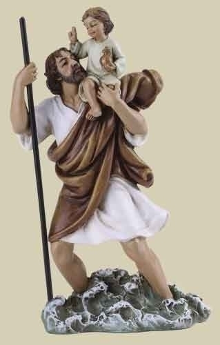 Statue St. Christopher 4 inch Resin Painted