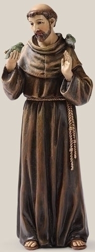 Statue St. Francis Assisi 6.25 inch Resin Painted