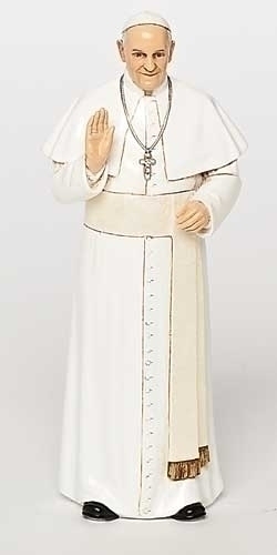 Statue Pope Francis 6.25 inch Resin Painted