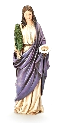 Statue St. Lucy 6 inch Resin Painted